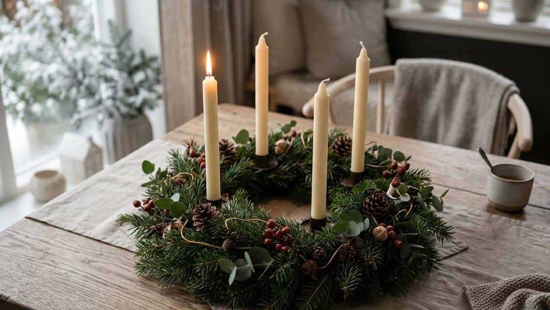 Adventskrans – sådan laver du en flot krans med fire lys