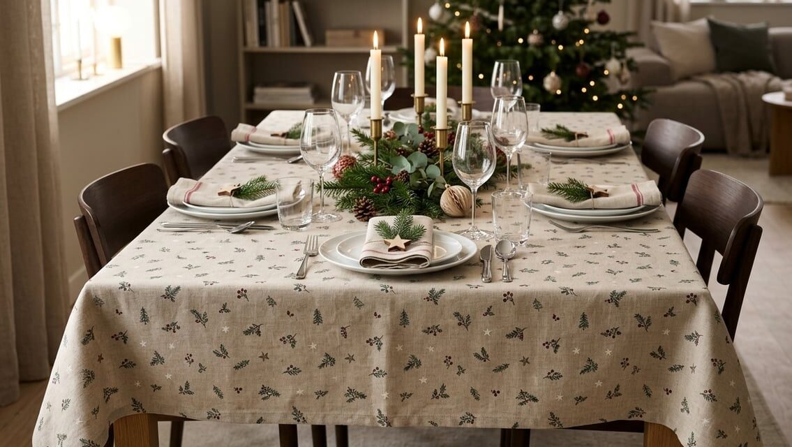 Juledug – sådan vælger du størrelse, materiale og stil til julebordet